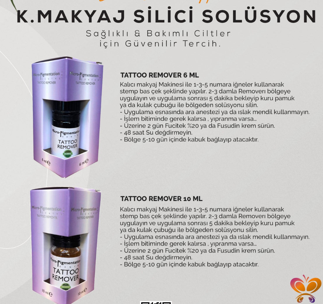 Micro-pigmentation Tattoo Remover/ Organik Kaş Silme Solüsyonu 10 ml (40 Kullanım)